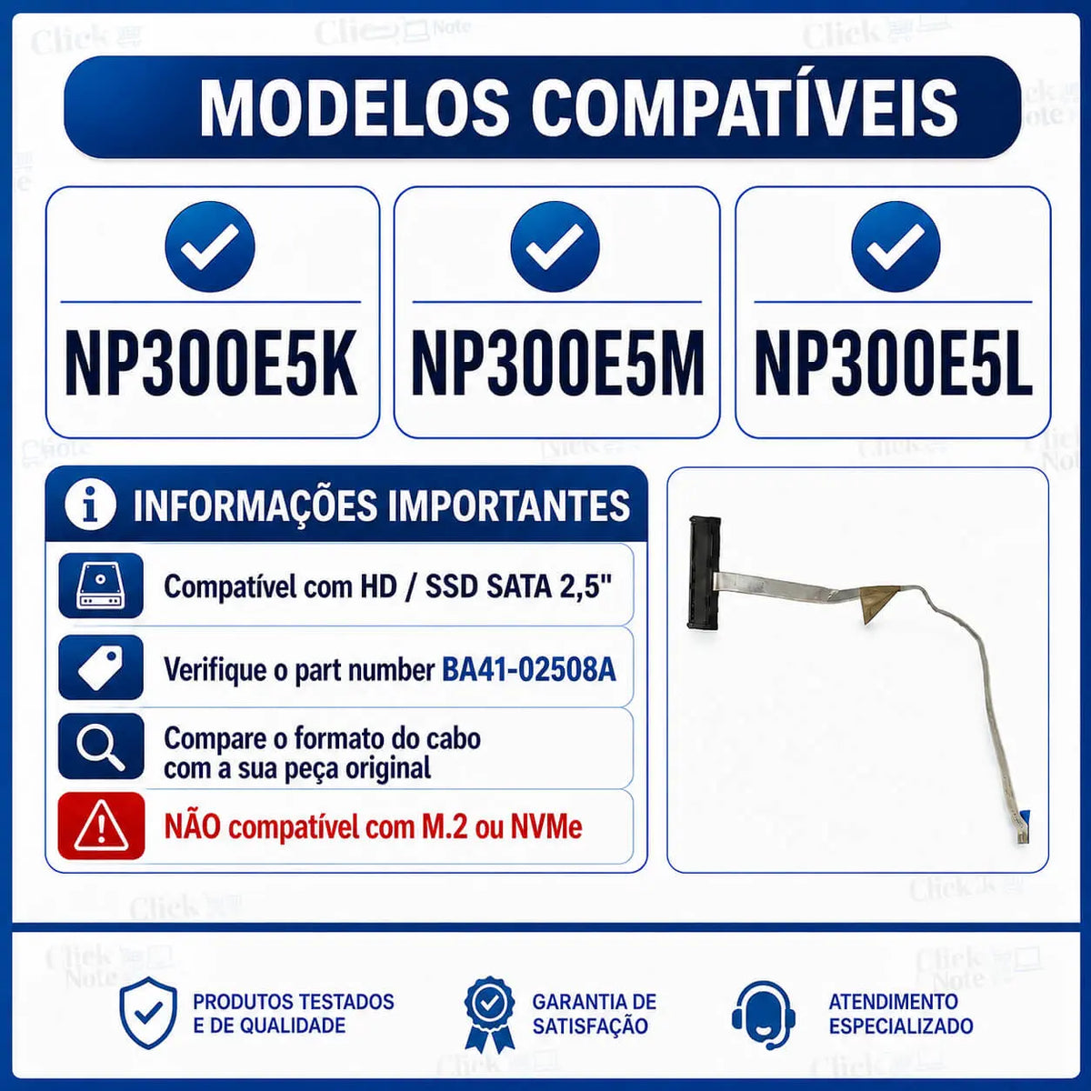 Cabo Conector Hd Notebook Samsung Np300e5k Np300e5m Np300e5l Ba41-02508a Samsung