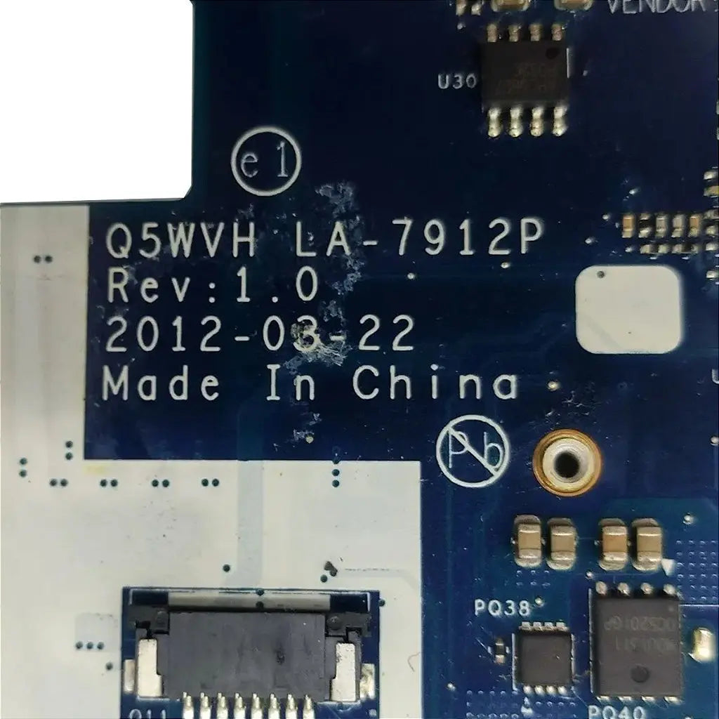 Placa Mãe Notebook Acer Aspire E1-521 E1-531 E1-571 Core I3 I5 I7 Q5wvh Q5wv1 La-7912p Hm77 - Detalhe