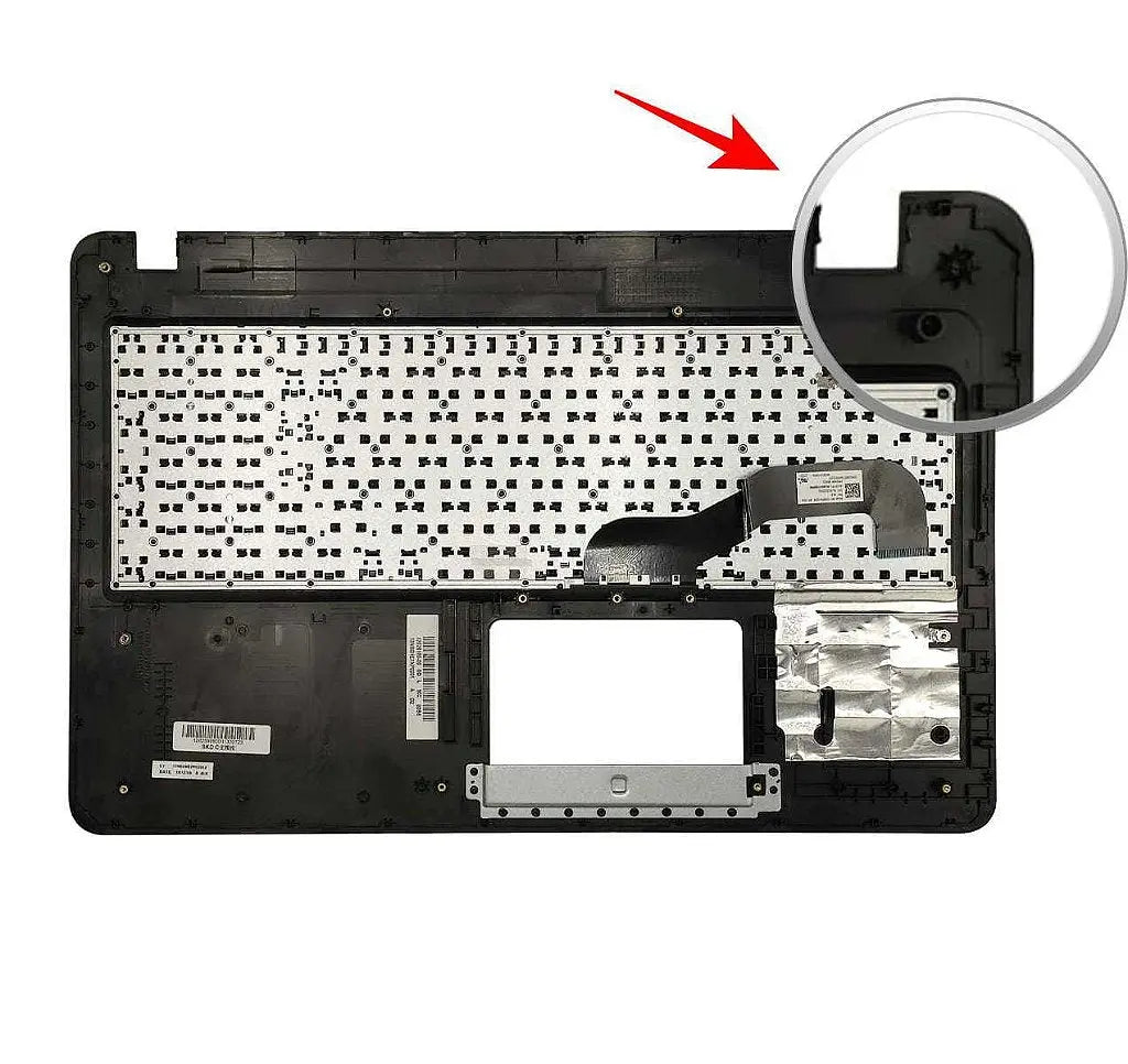 Carcaça Base Com Teclado Notebook Asus X543m X543n X543ma Azul escuro Com Detalhe