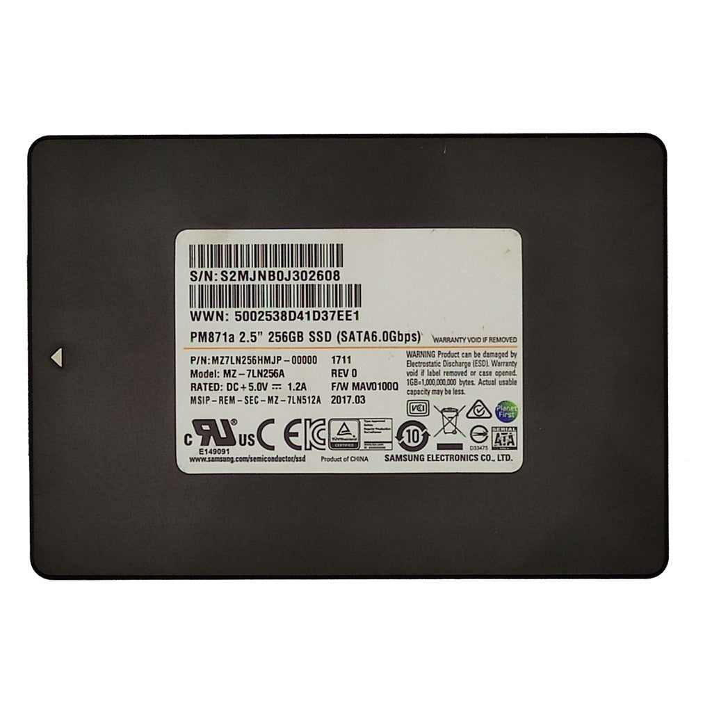 Ssd 256gb Notebook Sata 3 6.0Gbps Samsung Pm871a