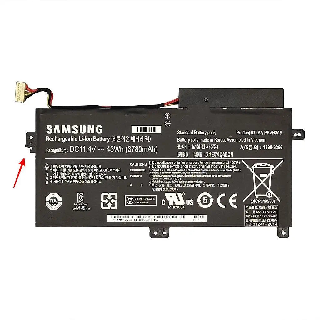 Bateria Notebook Samsung Np450r4e Np450r5e Np510r5e Np500r4l Np500r5m Np370r5v 14.4v Original - Detalhe