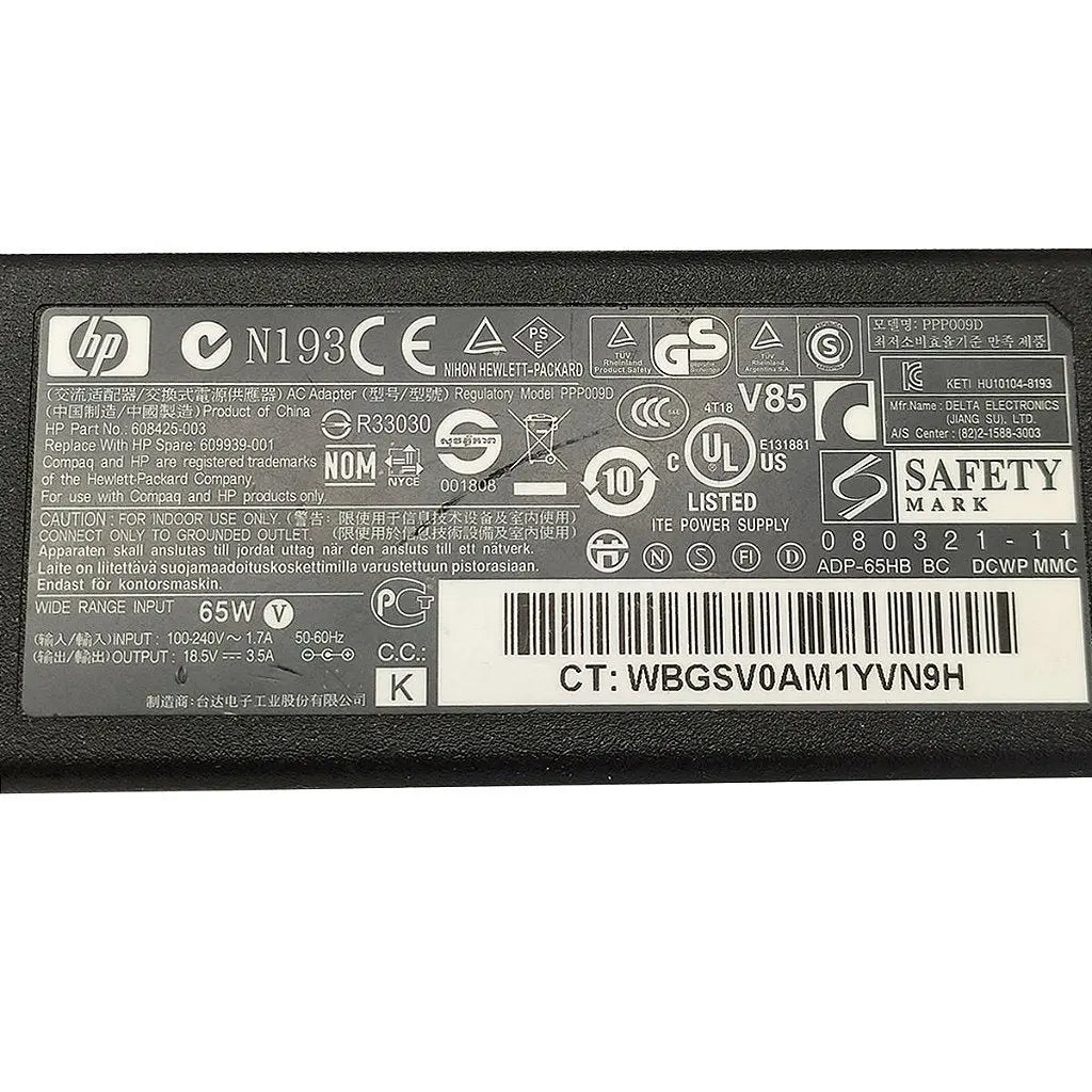 Carregador de Notebook Hp 18.5v 3.5amp 7.4x5.0 Mm 65w Pino Grosso Original