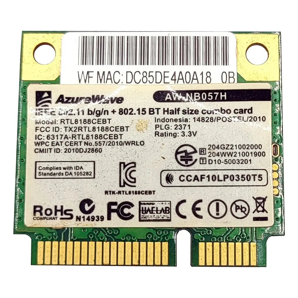 Placa Wifi 2.4Ghz Azurewave Aw-nb057h Para Notebook