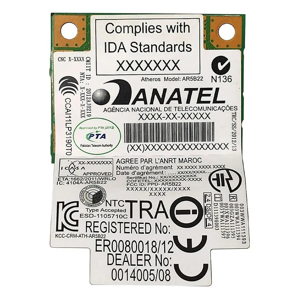 Placa Wifi Wireless 5ghz Ar5b22 Para Notebook Acer Aspire V3-471g M5-481t M5-481pt