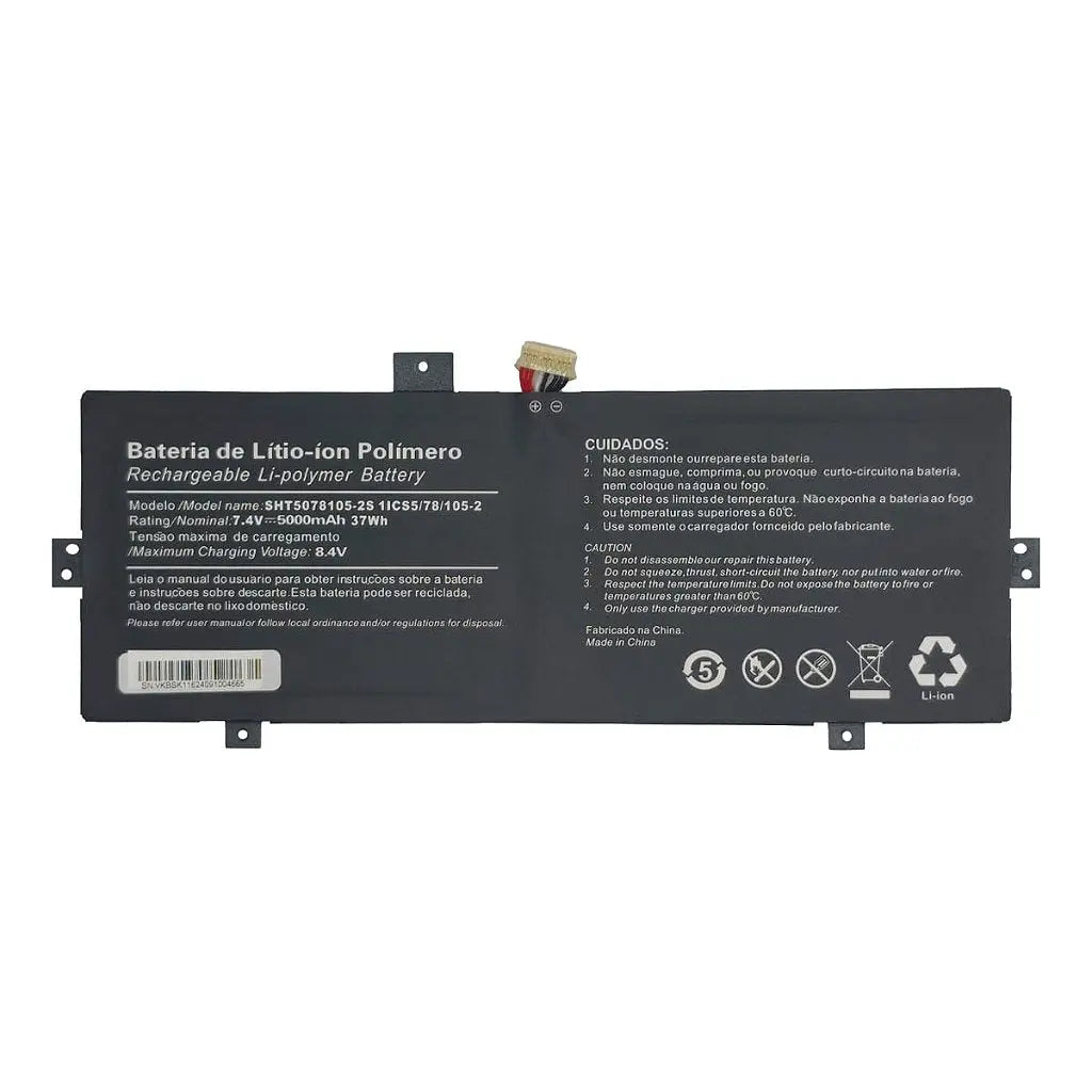 Bateria Para Notebook Positivo Duo 2 em 1 C4128b 7.4v 5000mAh Sht5078105-2s 1lcs5/78/105-2