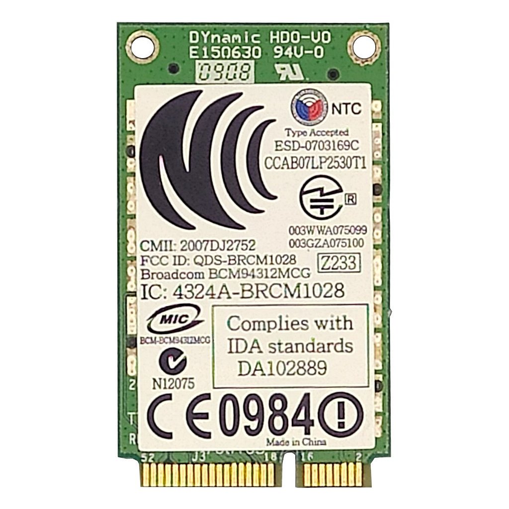 Placa Wifi Broadcom Bcm94312mcg Dw1395 Para Notebook