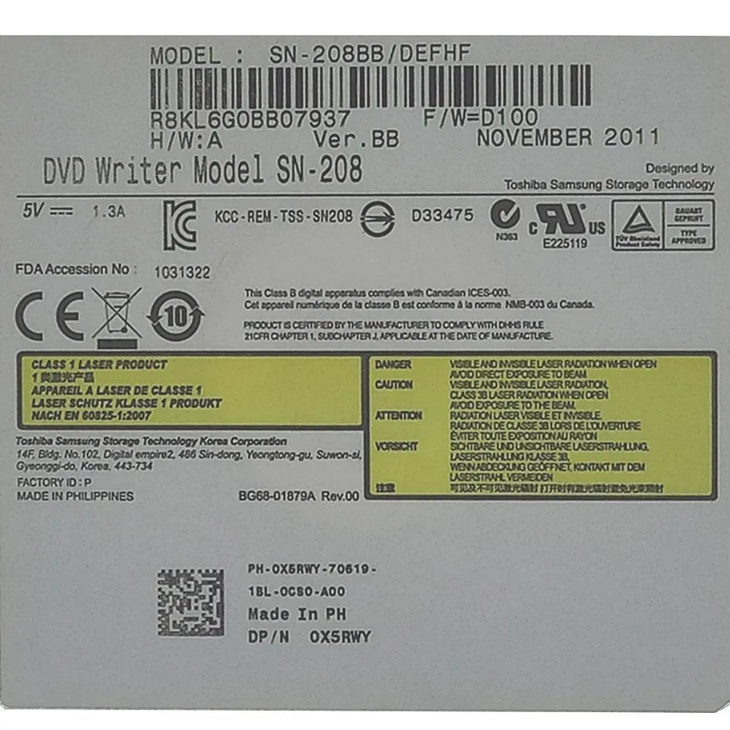 Gravador Leitor Dvd Samsung Rv411 Rv415 Rv419 Rv420 | Sn-208
