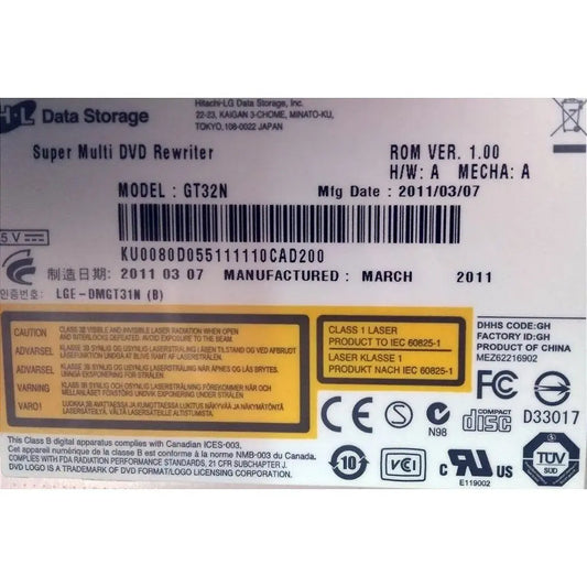 Gravador E Leitor Dvd E Cd Sata Notebook Modelo Gt32n