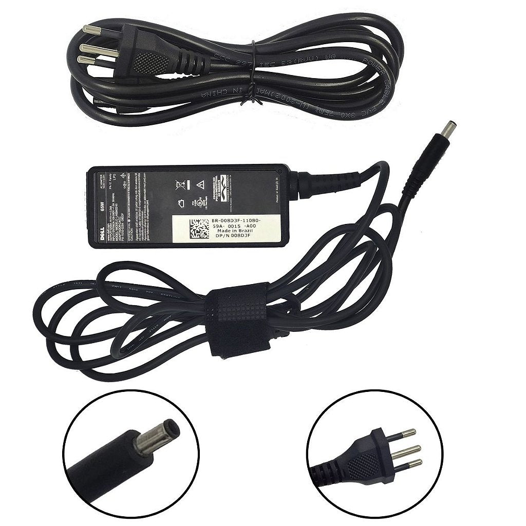Carregador de Notebook Dell Inspiron 5378 19,5v 3.34a 65w 4.5mm X 3.0mm Original