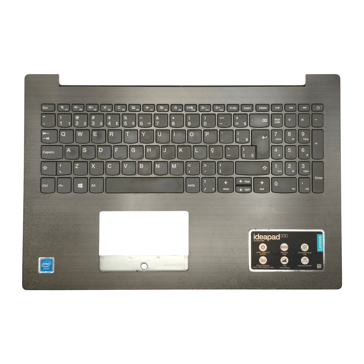 Carcaça Palmrest Base Superior com Teclado ABNT2 Lenovo Ideapad 330-15IGM 330-15IKB 320-15IKB 320-15IAP Com Detalhe