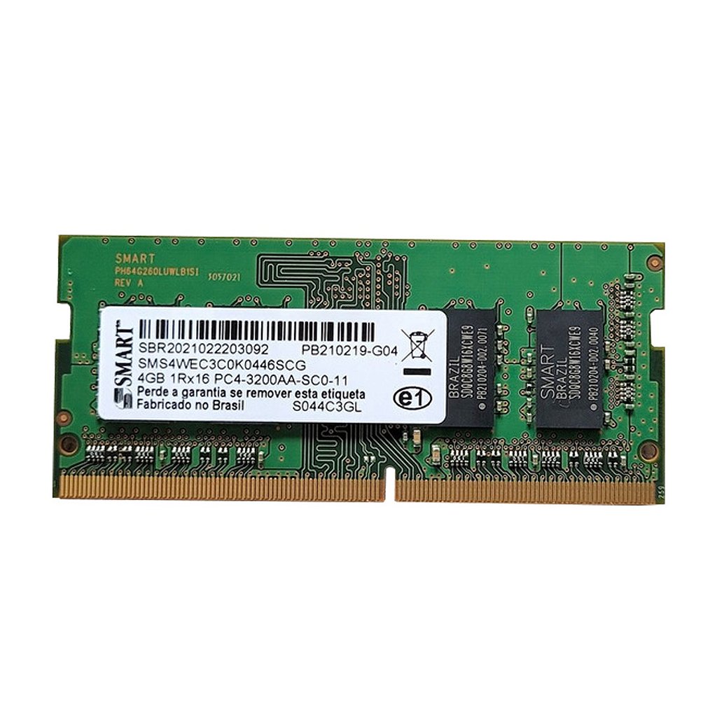 Memoria Para Notebook Ddr4 4Gb Pc4-3200 3200Mhz