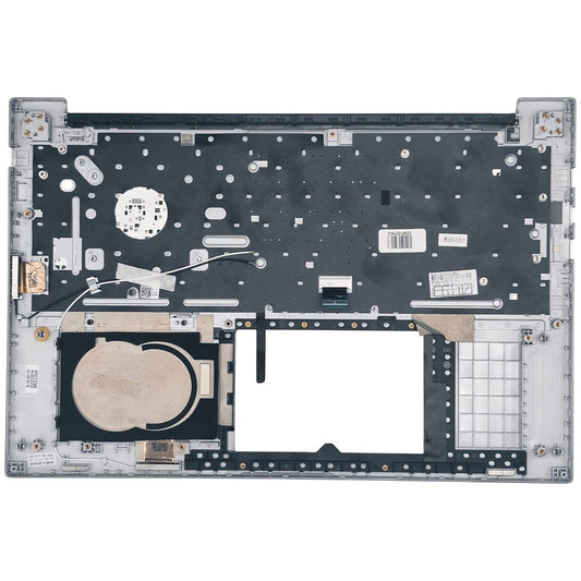 Carcaça Base Com Teclado Pt-br Notebook Samsung Np550xcj Prata Com Detalhe
