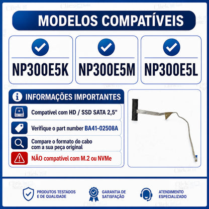 Cabo Conector Hd Notebook Samsung Np300e5k Np300e5m Np300e5l Ba41-02508a