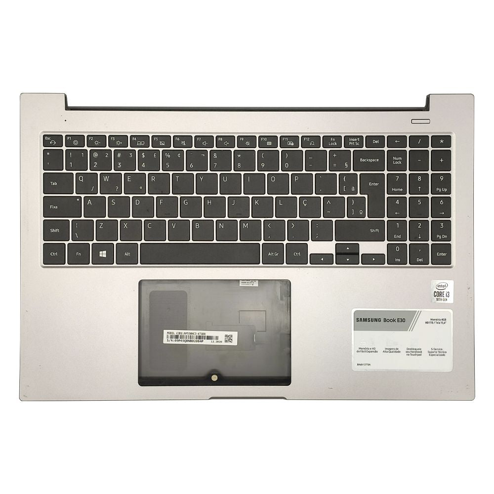 Carcaça Base Com Teclado Notebook Samsung Np550xcj Prata