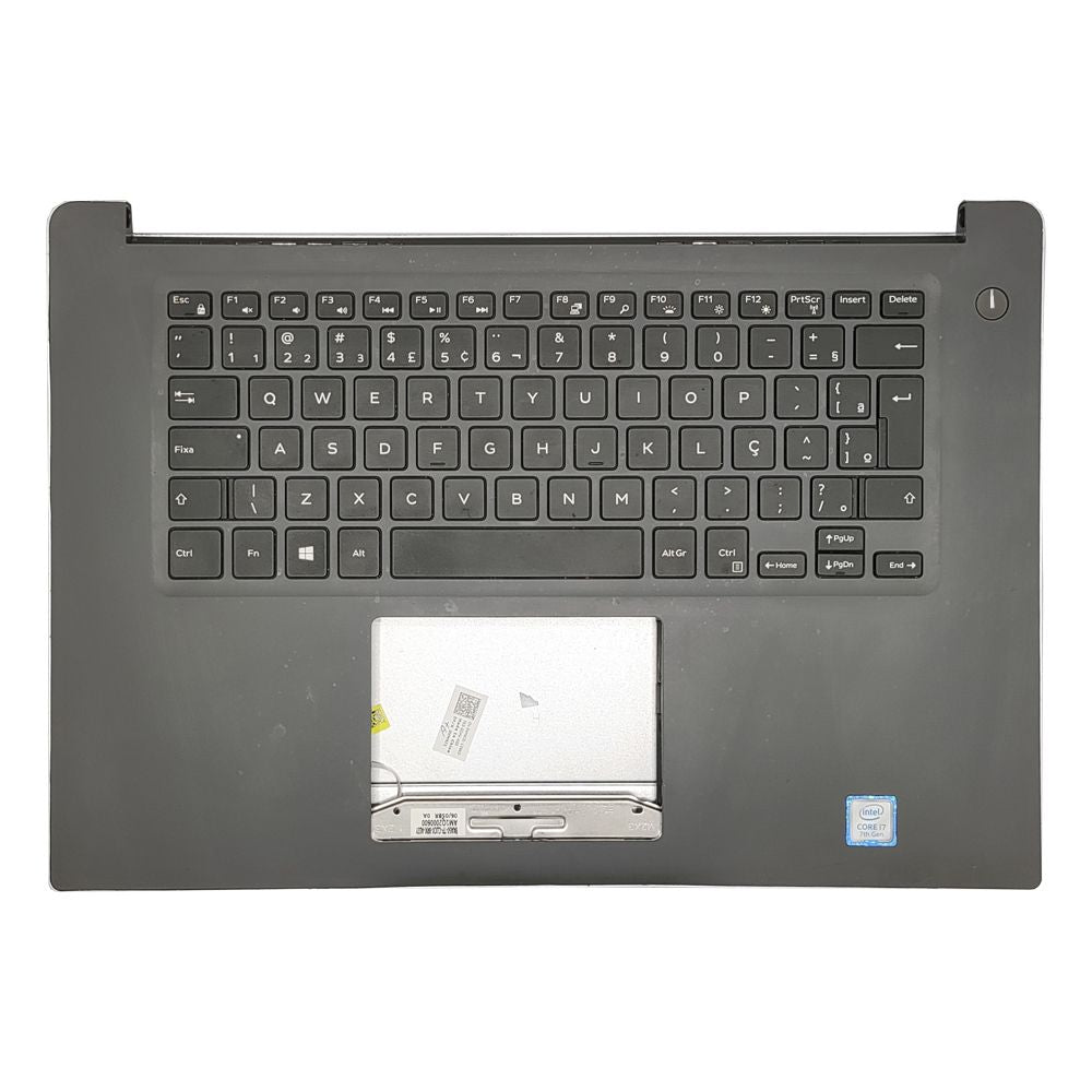Carcaça Base Notebook Com Teclado Retro Iluminado Dell Inspiron 15-7560 Cinza Chumbo