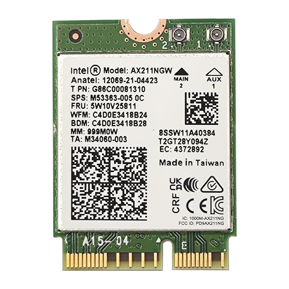 Placa Wifi 6 Intel Ax211ngw Bt 5.3 m.2 2230 Para Notebook
