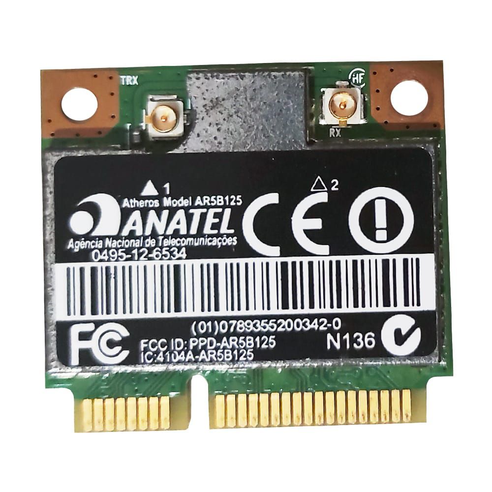 Placa Wifi Para Notebook Atheros Ar5b125 Etiqueta Preta