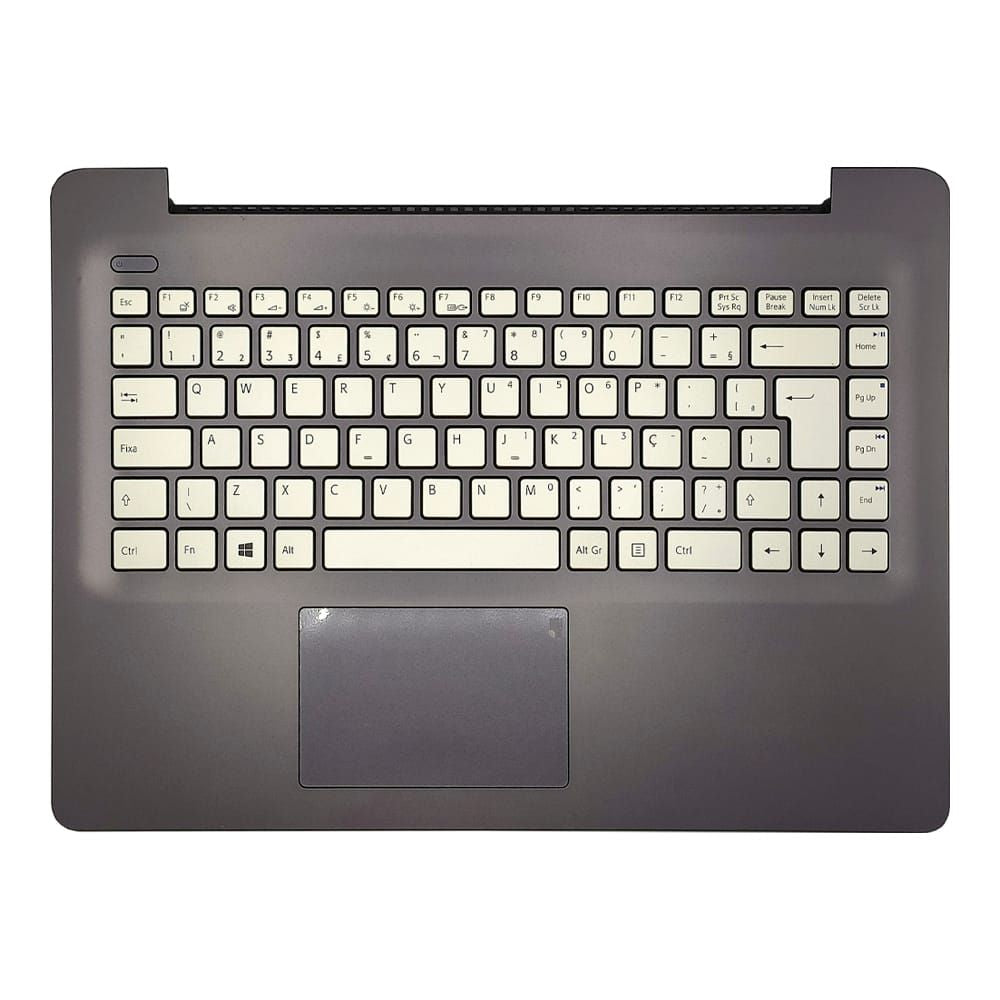 Carcaça Base Superior Com Teclado Notebook Vaio C14 Vjc141f11x 62rpns43c60-4001 Cinza Chumbo