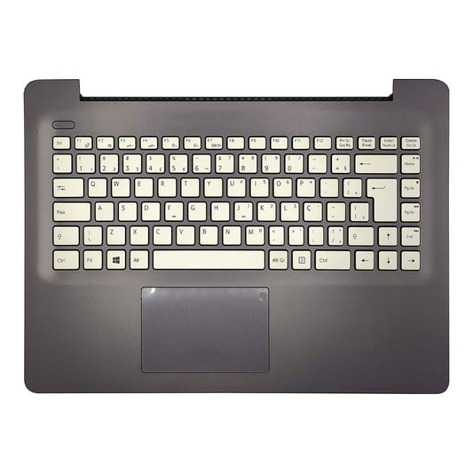 Carcaça Base Superior Com Teclado Notebook Vaio C14 Vjc141f11x 62rpns43c60-4001 Cinza Chumbo