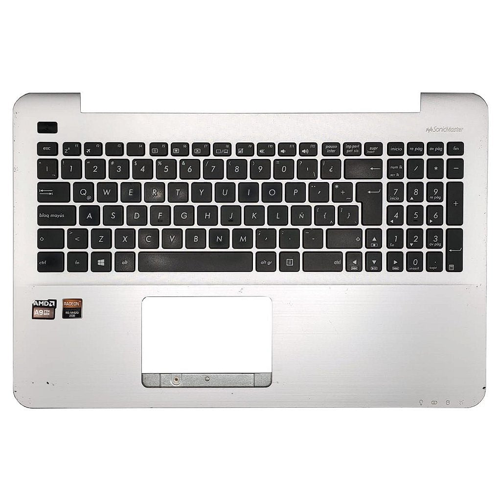 Carcaça Base Superior Com Teclado Notebook Asus X555l X555b Prata Leia