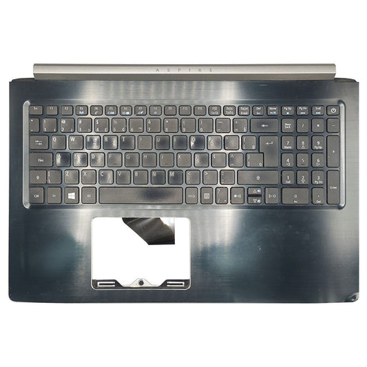 Carcaça Base Superior Notebook Acer Aspire A313-33 A315-53 A515-51 Preto e Prata Com Detalhe