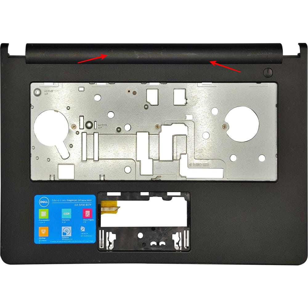Carcaça Base Superior Notebook Dell Inspiron 14 5455 5458 5459 5468 Preto Com Detalhe