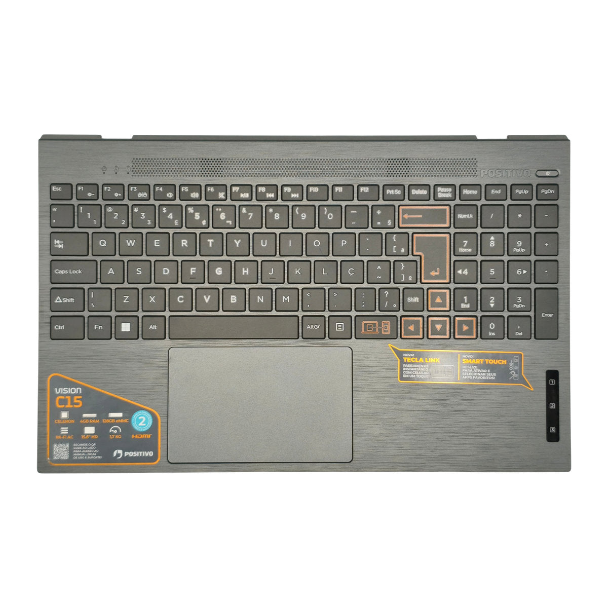 Carcaça Palmrest Teclado Positivo Vision C15 C4128A-15 Touchpad PT-BR 11193723 Com Detalhe