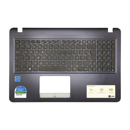 Carcaça Base Com Teclado Notebook Asus X543m X543n  X543ma Azul escuro Com Detalhe