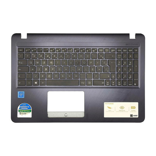 Carcaça Base Com Teclado Notebook Asus X543m X543n  X543ma Azul escuro Com Detalhe