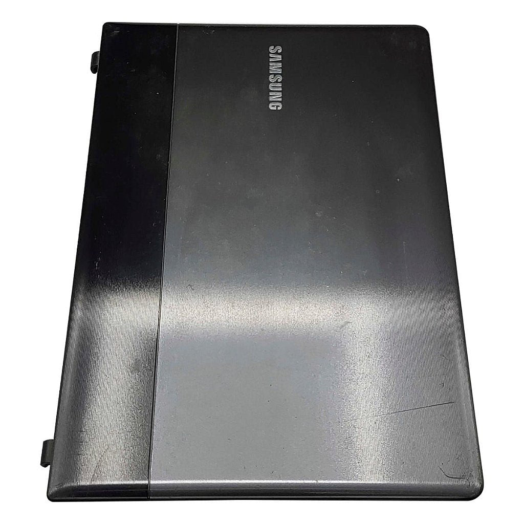 Carcaça Tampa da Tela Notebook Samsung Np300e4c Np305e4a Chumbo/Preto Com Detalhes