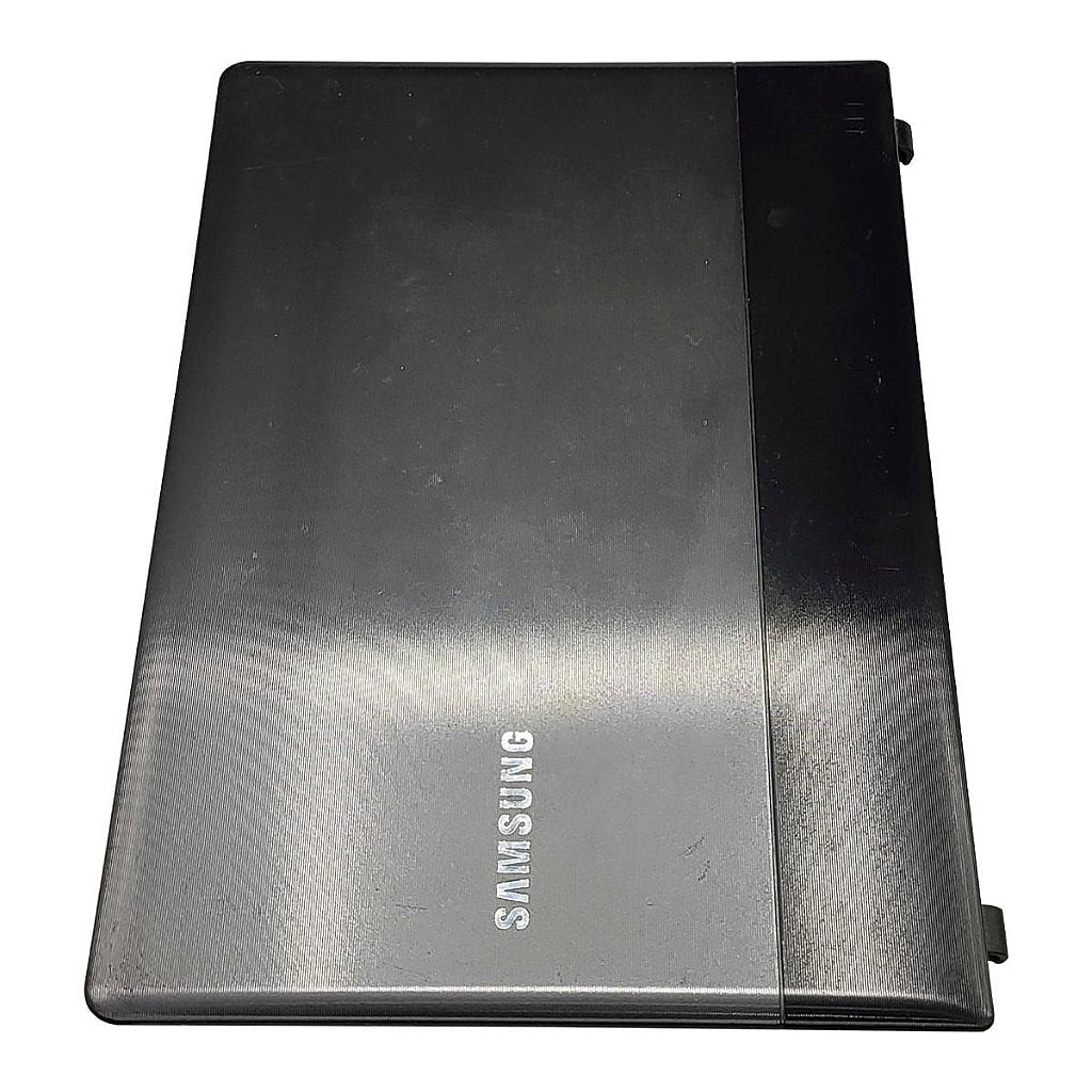 Carcaça Tampa da Tela Notebook Samsung Np300e4c Np305e4a Chumbo/Preto Com Detalhes