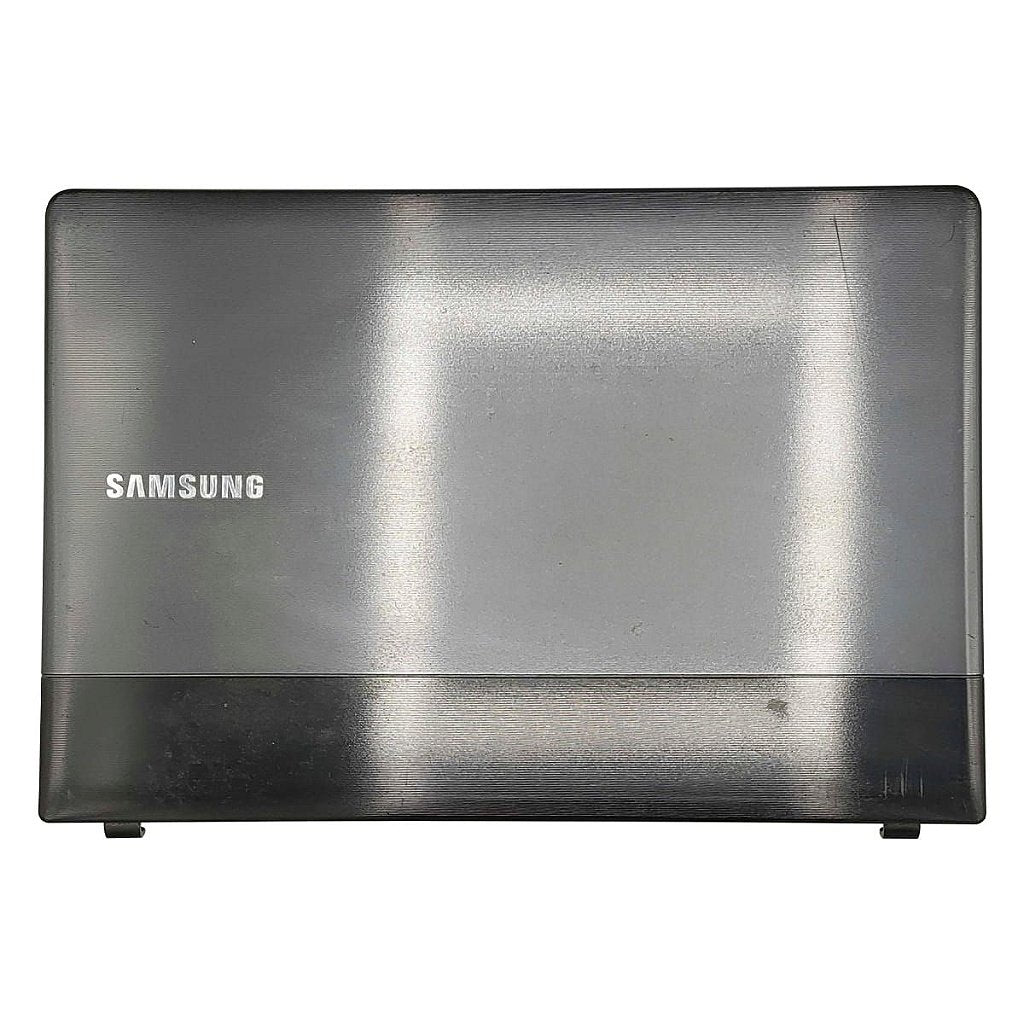 Carcaça Tampa da Tela Notebook Samsung Np300e4c Np305e4a Chumbo/Preto Com Detalhes
