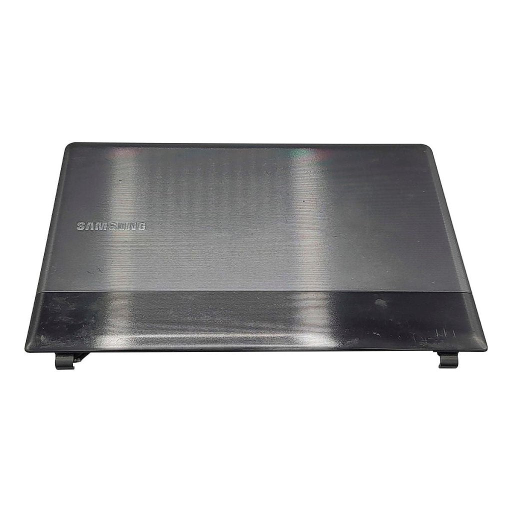 Carcaça Tampa da Tela Notebook Samsung Np300e4c Np305e4a Chumbo/Preto Com Detalhes