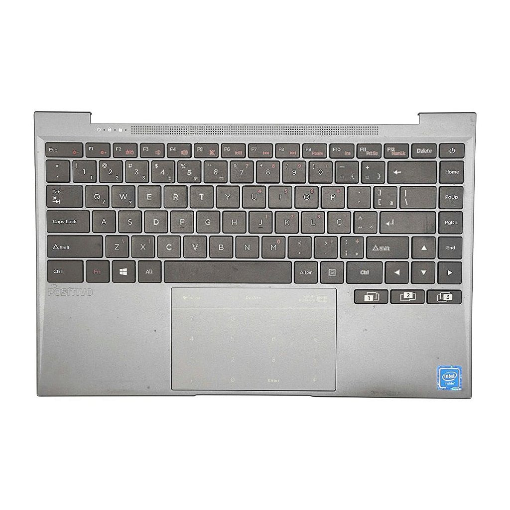 Carcaça Base Superior C Teclado Notebook Positivo Master N1240 Motion C4500d C4500dim N14dp6 181205-b1419 Cinza Detalhe