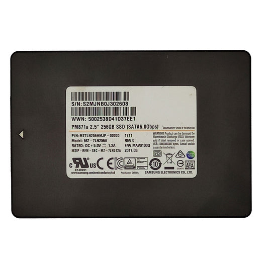 Ssd 256gb Notebook Sata 3 6.0Gbps Samsung Pm871a