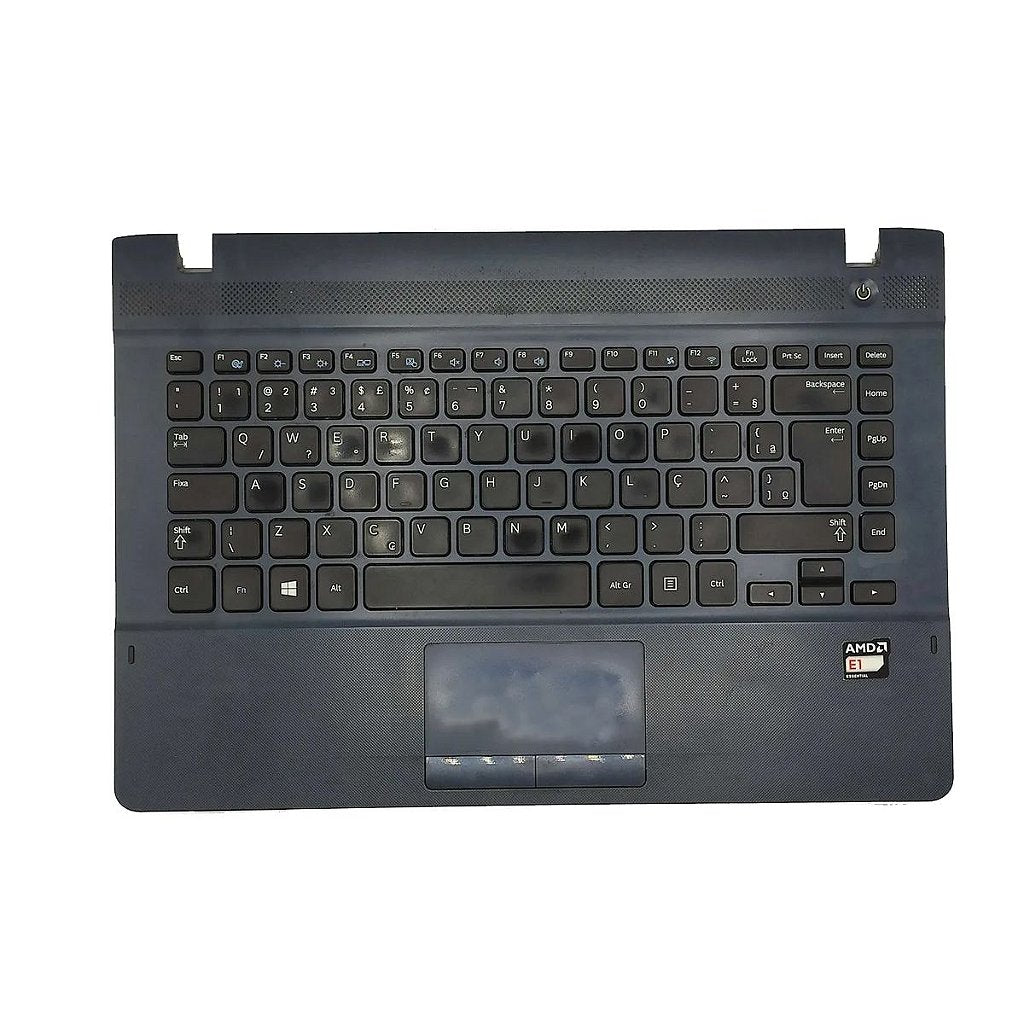 Carcaça Base Superior Com Teclado Notebook Samsung Np275e4e Np270e4e Preto Azulado