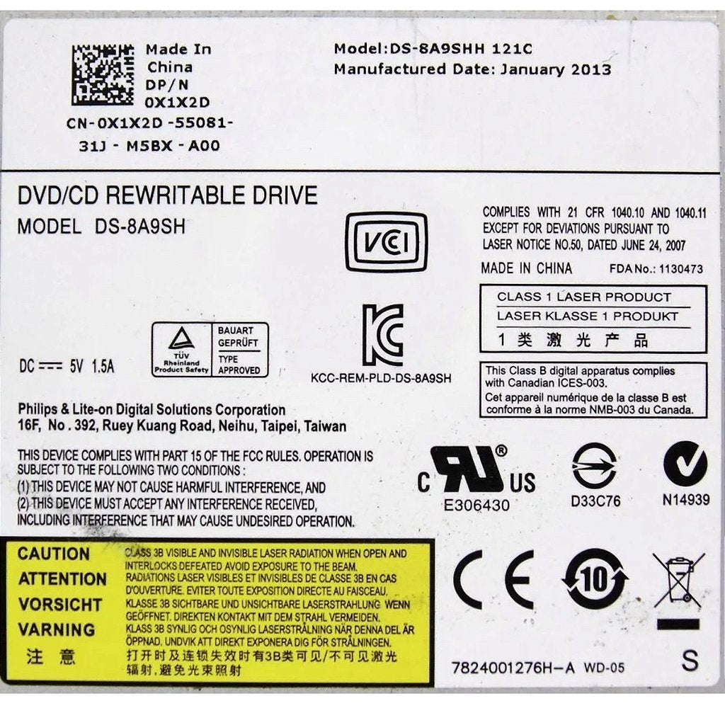 Gravador Leitor Dvd Cd Notebook Sata Ds-8a9sh