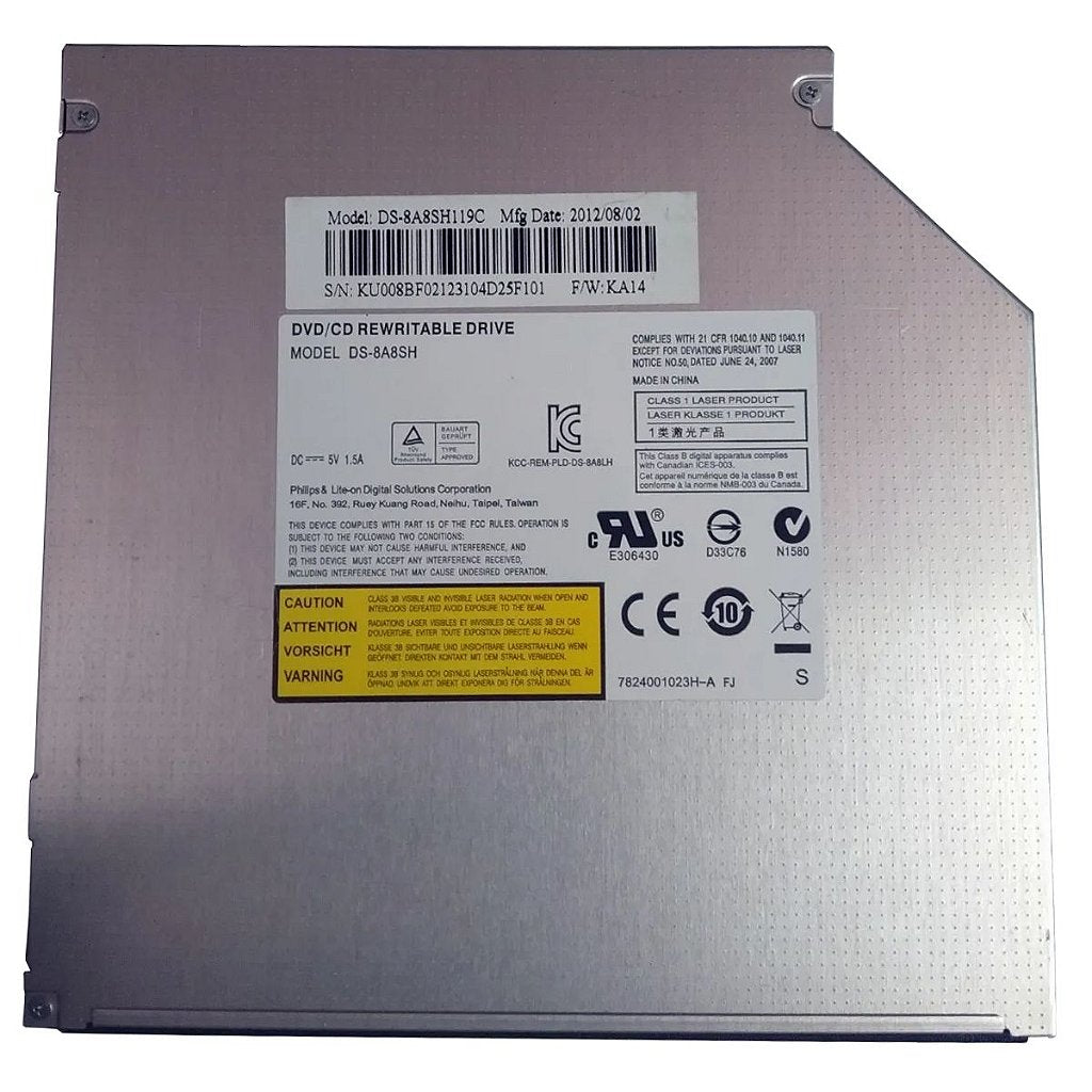 Gravador E Leitor Dvd E Cd Notebook Sata Modelo Ds-8a8sh