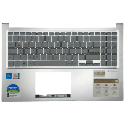 Carcaça Base Superior Teclado Pt-br Notebook Asus Vivobook  X1504Z 13N1-GVA0K11 Prata