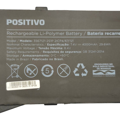 Bateria Notebook Positivo Vision C14 C4128A-14 3567121-2S1P Original 7.4V 4000mAh 29.6Wh