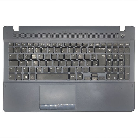 Carcaça Da Base Superior Notebook Samsung Np270e5g Preto Azulado - Detalhe