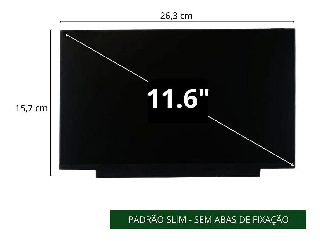 Tela 11.6 Slim Full Hd 30 Pinos Para Notebook Positivo Duo C4128b C4128a C4128c C464c C464d Sem fixação