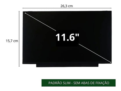 Tela 11.6 Slim Full Hd 30 Pinos Para Notebook Positivo Duo C4128b C4128a C4128c C464c C464d Sem fixação