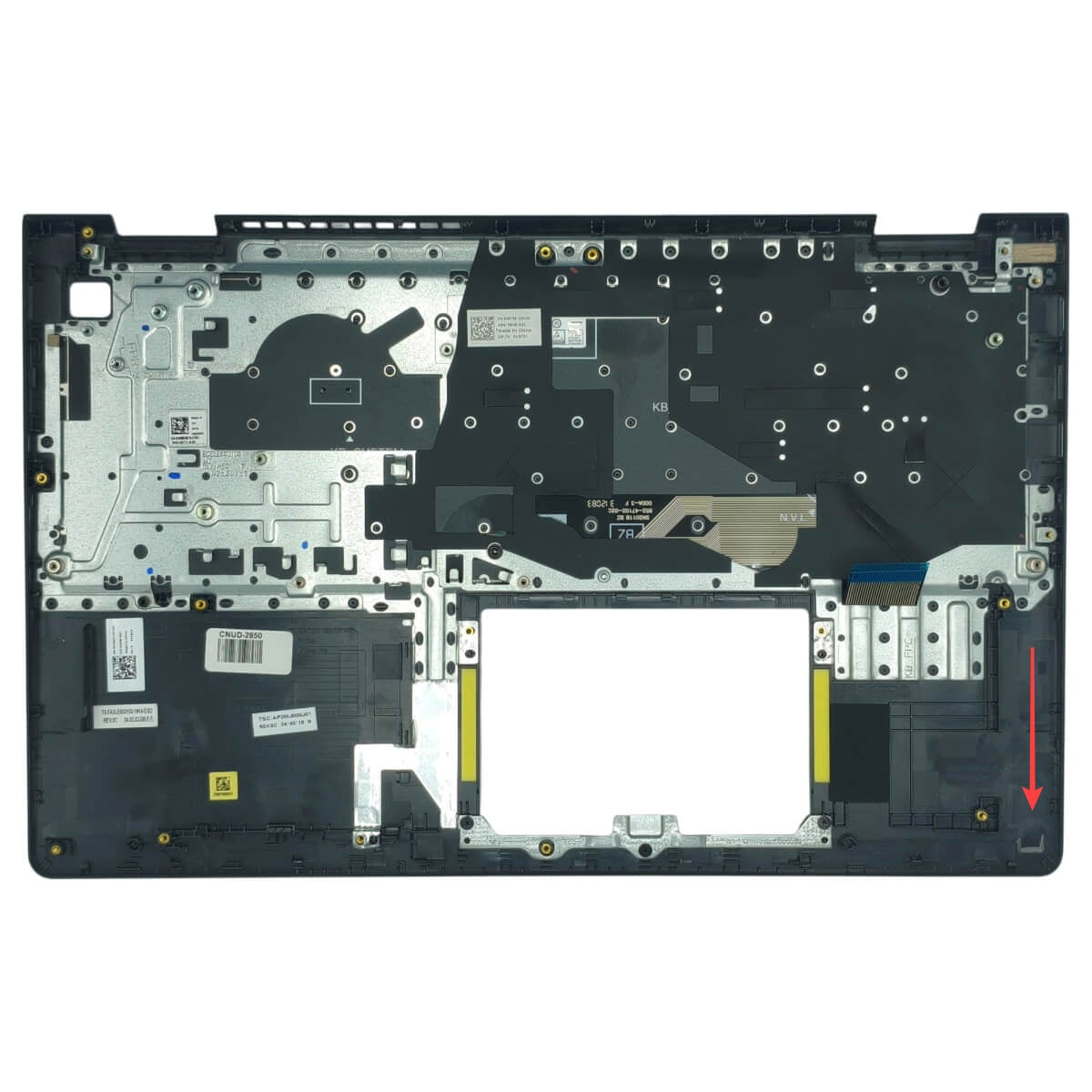 Carcaça Base Superior Com Teclado PT-BR Dell Inspiron 3520 3521 3525 3530 Sem USB-C Cinza Escuro 0418CV Com Detalhe