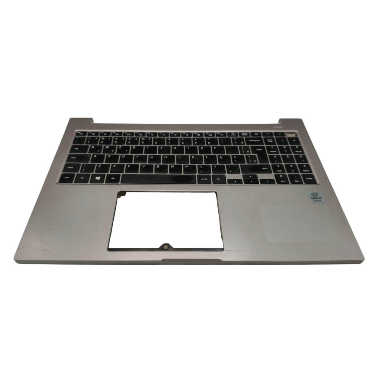 Base Superior com Teclado PT-BR Notebook Samsung NP550XCJ BA98-02233A Prata Com Detalhe