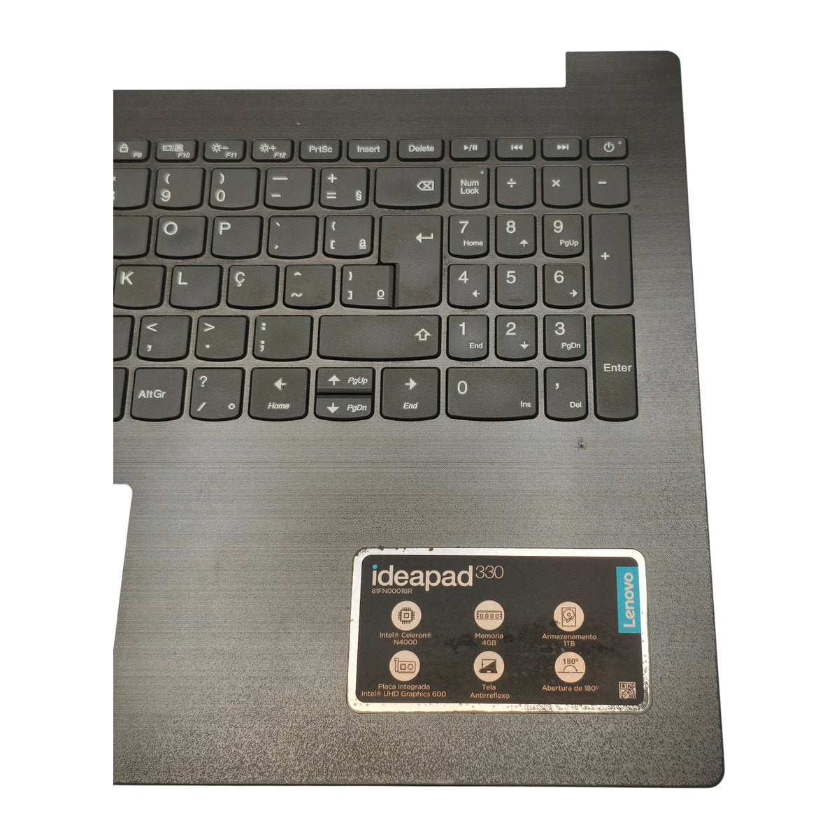 Carcaça Palmrest Base Superior com Teclado ABNT2 Lenovo Ideapad 330-15IGM 330-15IKB 320-15IKB 320-15IAP Com Detalhe