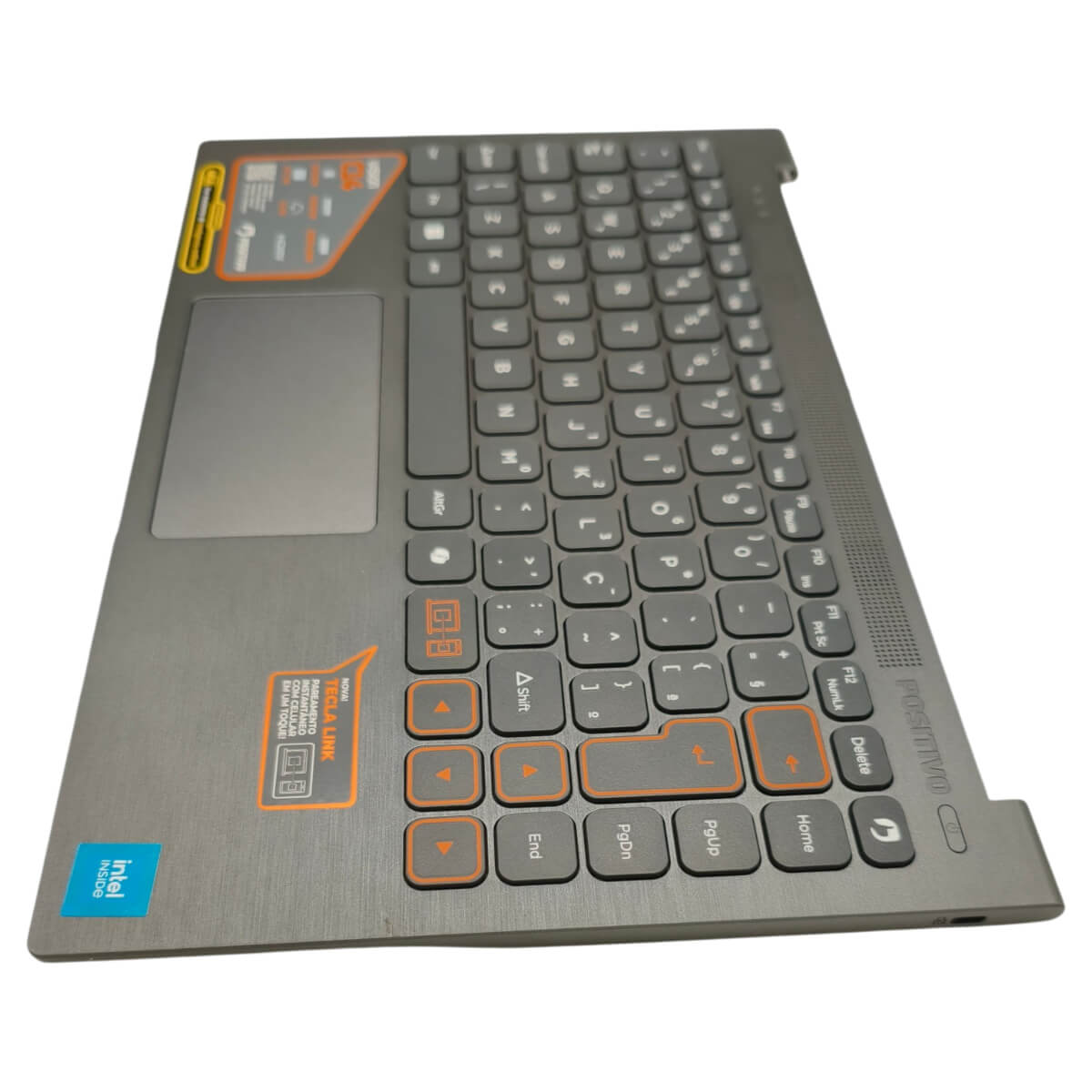 Carcaça Palmrest Teclado PT-BR Positivo Vision C14 C4128A-14 Placa Power Separada