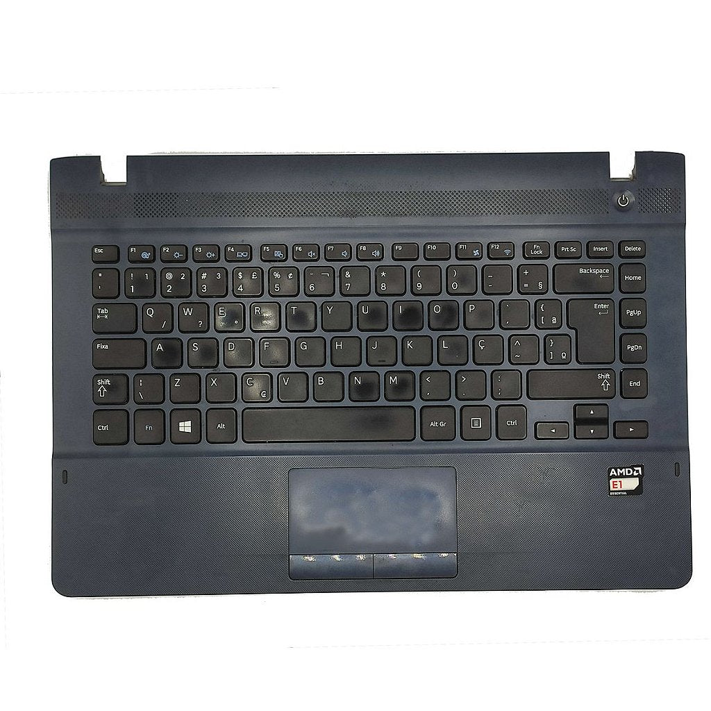 Carcaça Base Superior Com Teclado Notebook Samsung Np270e4e Np275e4e Azul - Detalhe