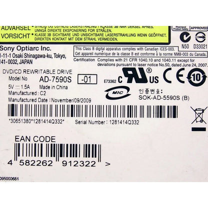 Gravador Leitor Dvd Notebook Itautec A7520 W7535 Ad-7590s