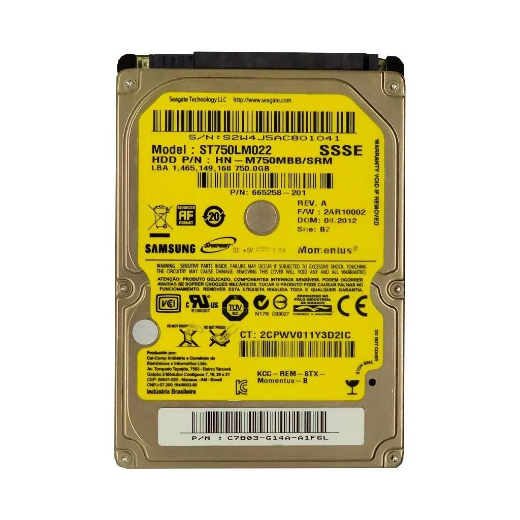 Hd Notebook 750Gb Wd Samsung Toshiba Seagate Western Digital
